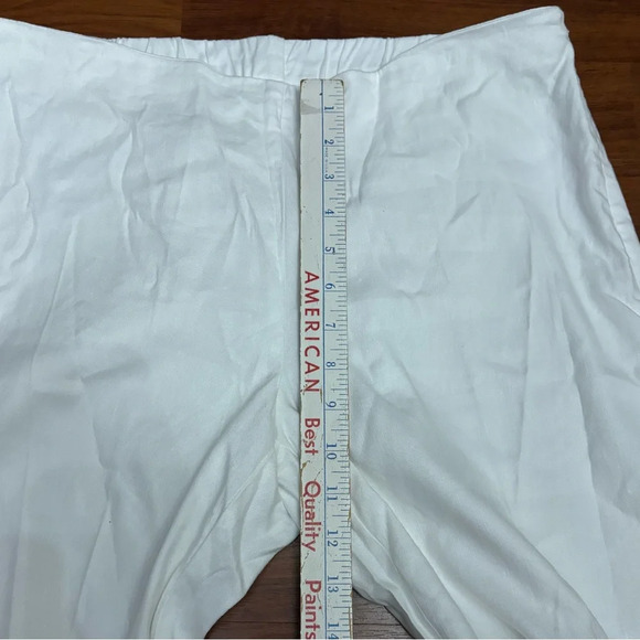 J Jill Linen Cropped Pants Wide Leg Stretch Elastic Waist Beach Boho Size Medium - Picture 8 of 13